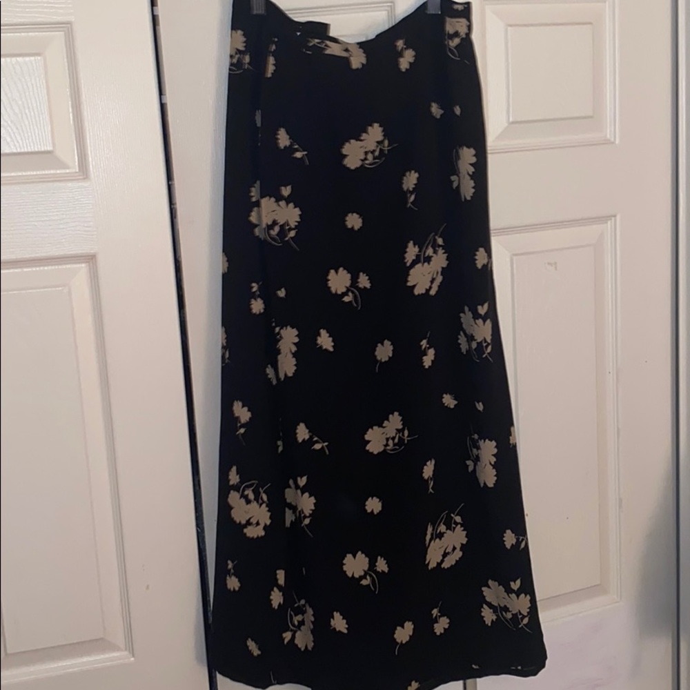 Black and Tan floral maxi skirt